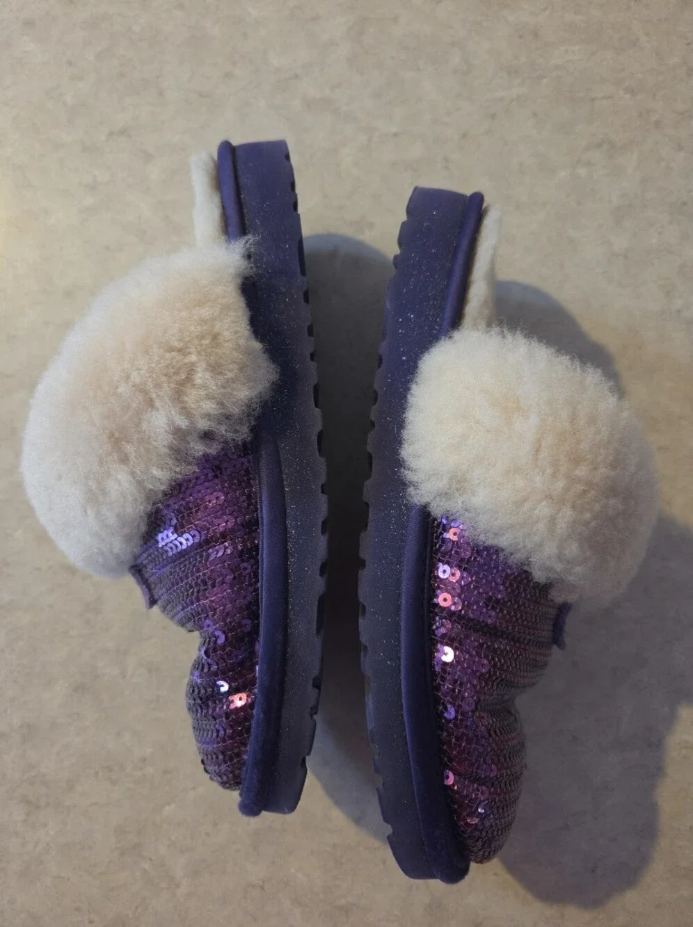 UGG Kids Purple Sequin Shearling Slip-On Clog